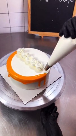 Enhancing Mango Yellow With Fruits Icing Cake