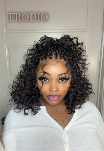This is the CUTEST bob boho braid wig from @Frodio Hair #Frodiohair #wiginstall #Wigtok #braidedhairstyles #bobwig