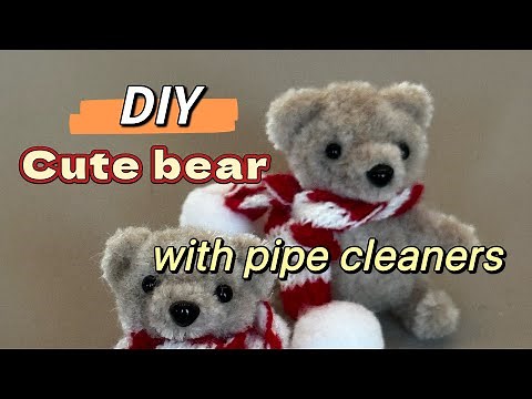 DIY cute bear with pipe cleaners#easycraft #diy #diytutorial #pipecleanercrafts
