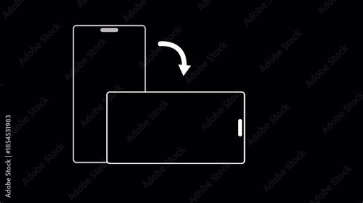 Rotate Your Phone Screen Animation in Ultra HD 4K, Rotating Smartphone from Portrait to Landscape with Transparent Background