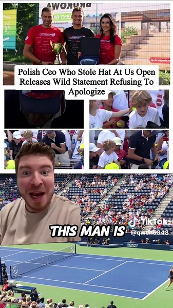 Polish Ceo Who Stole Hat At Us Open Releases Wild Statement Refusing To Apologize #usopen #viralnews #tennishat #tennis #drama