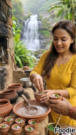 "women making a ragi Java or ragi ambali village style"#shorts #food #villagelife