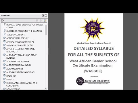 WAEC WASSCE Syllabus + Free PDF Download