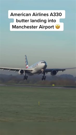 Smooth American Airlines A330 Butter Landing at Manchester Airport