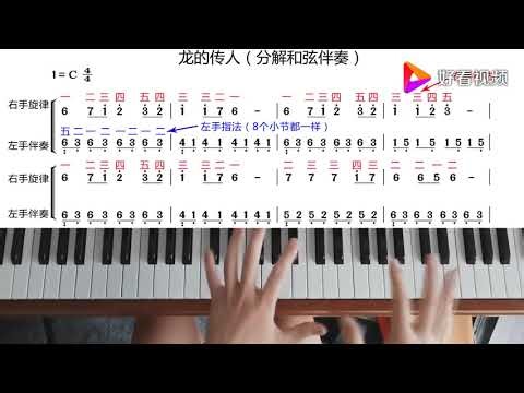 流行键盘基础教学：《龙的传人》第一部分课件
