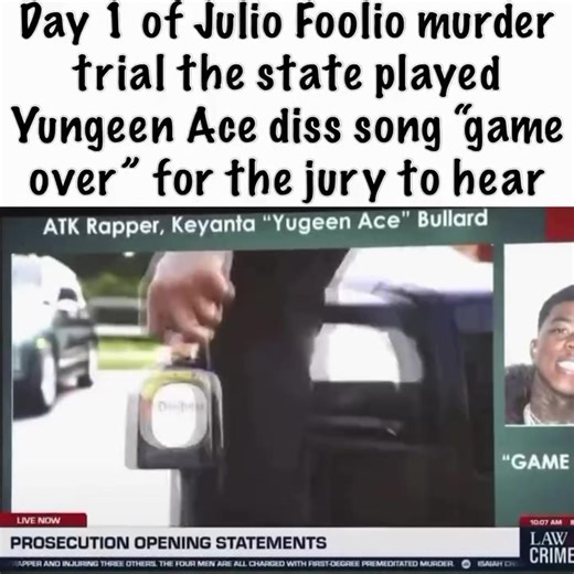 Prosecutors wasted no time. In a surprising move, the state played Game Over by Yungeen Ace for the jury in court. #juliofoolio #yungeenace