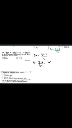 Find Power Dissipation of transistor 20s