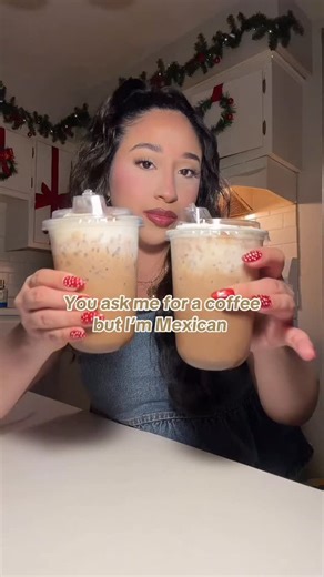 Elena on Instagram: "I’ll just make you A Mexican mocha ✨🇲🇽🤎 Recipe👇🏽 2 tsp chocolate abuelita powder 1 tsp brown sugar Dash cinnamon Your choice of espresso ( 1-2 shots ) If you’re using instant espresso ( 2 oz ) Milk Froth Everything together Ice Cold foam : 1 pump vanilla syrup , 1Tbsp heavy cream 1 tsp whole milk Froth everything Top with cinnamon powder ☕️🤎 #icedcoffeeathome #cafecito #cafeencasa #chocolateabuelita #mexicanmocha #mexicancoffee #cafe"