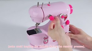 Mini Sewing Machine for Beginners Portable:Pink Small Sewing Machines for Kids Easy Use with Sew Kits
