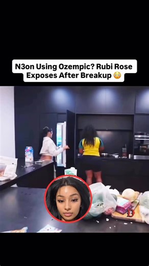 DUMMNEWS on Instagram: "Rubi Rose Exposes N3on Using Ozempic After Their Breakup… Bro Shocked 😳💉 Rubi Rose in the kitchen spilling: straight-up calls out N3on for allegedly using Ozempic to drop weight, post-breakup shade on full blast! N3on’s reaction? Pure “wait WHAT” face—eyes wide, stunned silent as the tea hits. From situationship to exposure real quick—peak ex drama! Do you believe it or nah? Drop 😂 if Rubi’s tea is too hot! N3on is an American live streamer and internet personality kno