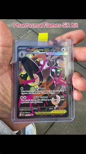 Phantasmal Flames Sir Mega Lopunny hit!! Out of a single booster pack #fyp #packopening #phantasmalflames #megalopunny #pokemoncards