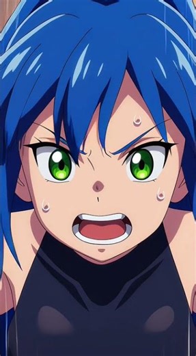 Anime girl fighting and boxing