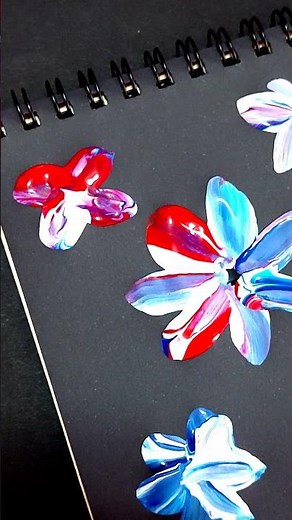 Painting Floral Pattern on Black Background with Acrylics #art #drawing