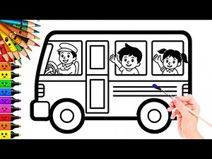 School bus drawing step by step 🚍 Easy HAND ART tutorial 🎨 school bus