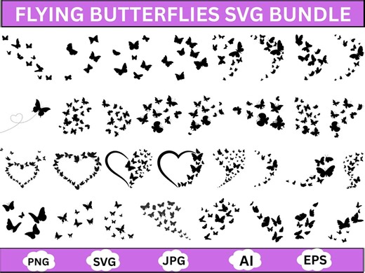 Butterfly SVG Bundle: Flying Insect Cut Files, Cricut Ready (digital Download) - Etsy