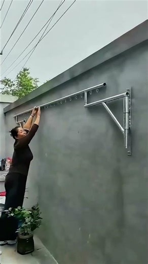 Magical Clothesline Installation in the Yard! Just Pull & Push, So Satisfying to Watch!
