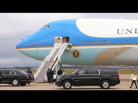 US President Arrives at the 171st Air Refueling Wing aboard Air Force One, Boeing 747-200B Aircraft