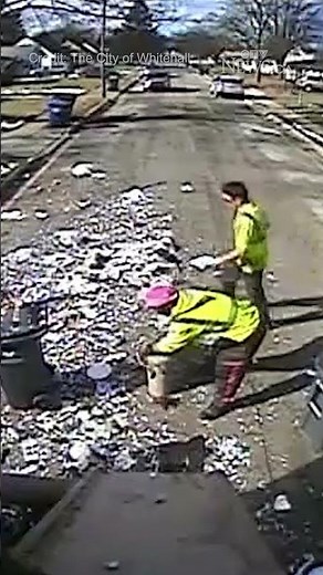 Waste employee has 'very close call' with exploding trash