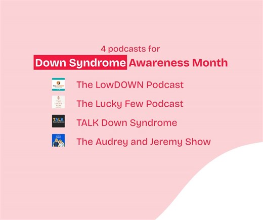 4 podcasts for #DownSyndromeAwarenessMonth! • The LowDOWN by Down Syndrome Resource Foundation • The Lucky Few Podcast • TALK Down Syndrome Podcast • The Audrey and Jeremy Show Video Description: Video with animated text including all the information in the caption above. | Variety - The Children's Charity of BC