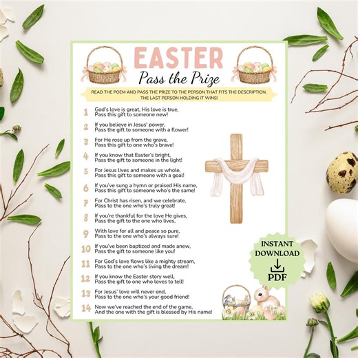 Bible Easter Pass the Prize Game, Easter Games, Easter Bible Study Activity, Story Sunday School, Church Easter Activities - Etsy
