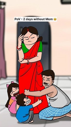 Home Without Mother 😭 | Relatable Family Animation Story #animation #funny #mother #ytshorts