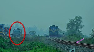 TRAIN VS BUS || High Speedy Race || Rajshahi Mail Drutojan Express Train | BD Rail Fan