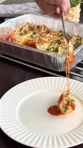 Cheesy Ricotta Stuffed Pasta Shells 😍 | Easy Veg Baked Pasta Recipe