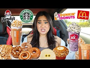 Trying NEW FALL MENU ITEMS FROM FAST FOOD RESTAURANTS!! *MUKBANG/REVIEW*