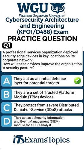 WGU (KFO1/D488) Cybersecurity Architecture and Engineering Exam Questions