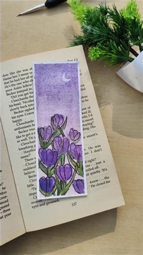 Purple bookmark idea🫟☺️ #bookmarkidea #diybookmark #shorts #calmingvideo #calm