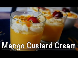 Mango custard cream/Mango custard with perfect measurement/ Mango pudding/Fruit custard