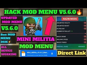 Mini Militia Mod Menu v5.6.0 | Mini Militia VIP Mod || No password | No key | New Mod Menu 2026