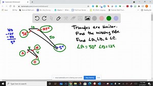 Each pair of triangles is similar. Find the missing length x and the missing angles A, B, and C. (Triangle can't copy) | Numerade