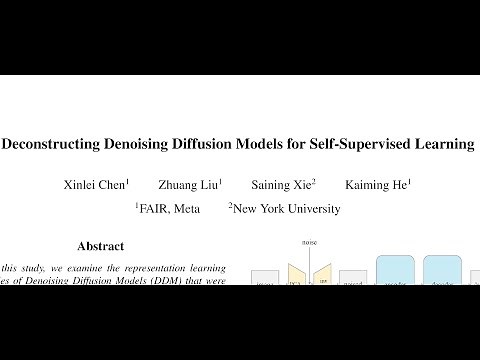 Deconstructing Denoising Diffusion Models for Self-Supervised Learning