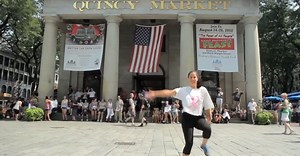 Woman Takes A Crowded Street By Surprise When She Starts An Epic Flash Dance