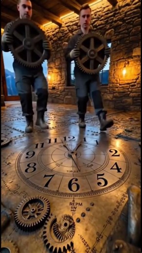 Brass Gears & Crystal Clear Epoxy Floor in Dreamy Steampunk Bedroom 🛠️💎 #epoxy #home #diy