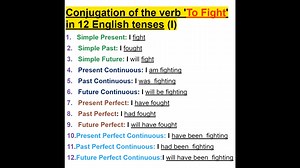 4.6K views · 539 reactions | Conjugation of the verb To Fight in 12 Main English Tenses | Empowering English Learning | Facebook