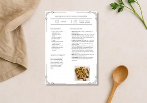 Recipe Card Template Canva & Word | Editable Recipe Sheet for Cookbook or Food Blog | Elegant A4 Template Digital Download - Etsy Australia
