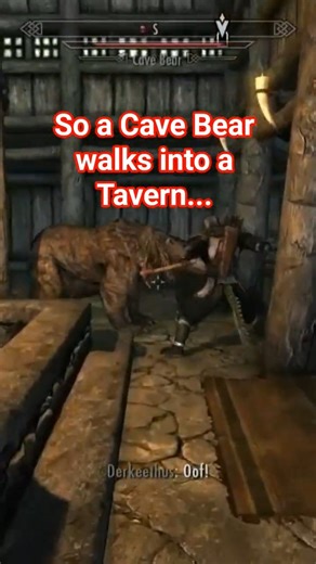 A Cave Bear Walks into a Tavern... #funny #glitch #skyrim #jokes #fun #elderscrolls #videogames #dnd