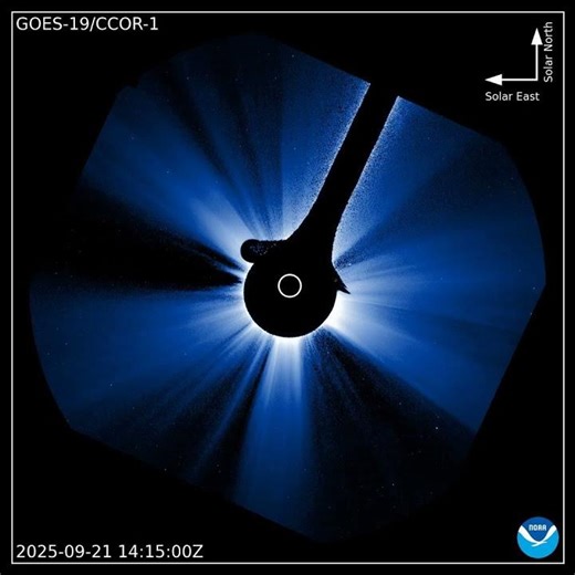 This is the first natural solar eclipse ever observed by a space-based coronagraph. 21.9.25