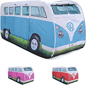 Volkswagen Pop Up Kids Play Tent – Outdoor Indoor Instant Beach Sun Shelter Tent for Kids Baby Toddler – VW Camper Van Bus - Multiple Colours