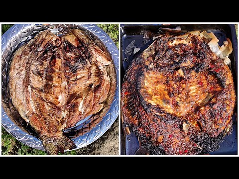 طريقة عمل سمك المسكوف العراقي + طريقة شوي السمك بالفرن مع اطيب حشوة