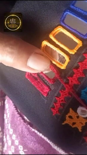 Easy Mirror Work Stitch 😍 | Hand Embroidery Design #shorts