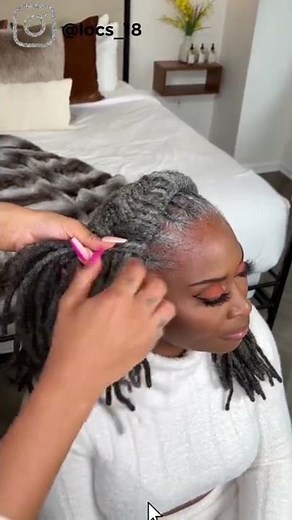 HOW TO DO INVERTED FRENCH BRAID W/ ‪@nappstar6271‬ #locs_18 #dreadlocks