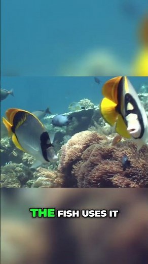 Long Snout Butterflyfish: Coral Reef's Bright Yellow Hunter #natureshorts #wildlife