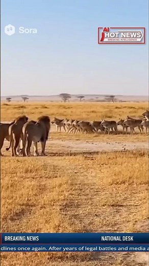 3 Lions vs 20 African Wolves | Epic Battle for Survival Caught on Camera