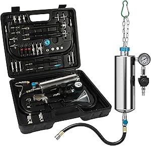 Autory Fuel Injector Cleaner Kit, Automotive Non-Dismantle Fuel Injector Cleaner Tester 1000ML 150PSI Intake Valve Manifold Throttle Body Catalytic Converter Cleaner Machine with Different Adapters