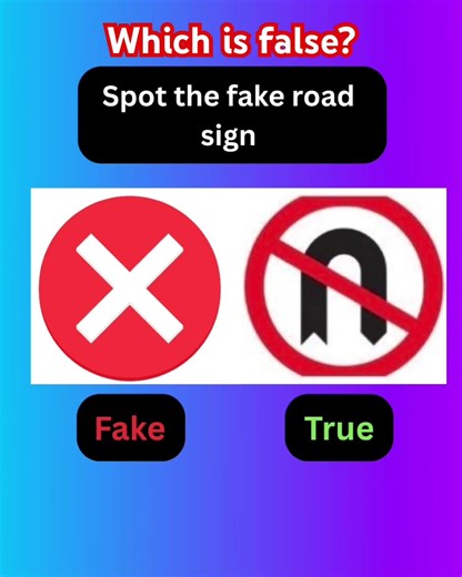 Only 1 sign is REAL. Can you find it? #roadsigns #spotthedifference #drivingtheory #theorytest #quiz