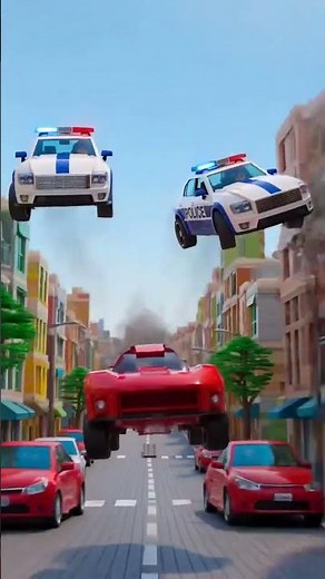 🚨 Police Chase Thief Steals Red Supercar! Epic Jump & Arrest 🔥