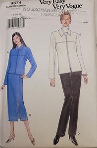 How to Sew Jacket Skirt Pants – Very Vogue 9574, 1990s Tailoring Set UNCUT - Etsy Canada